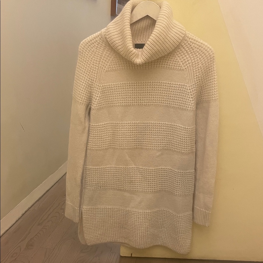 Intermix Cozy Cream Turtleneck Sweater Dress